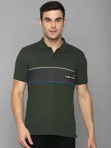 Allen Solly Sport Men Olive Green Polo Collar T-shirt