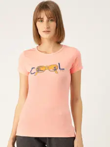 Sweet Dreams Women Pink Printed Cotton Lounge T-Shirts