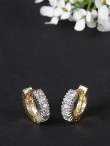FIROZA Gold-Toned Contemporary Studs Earrings