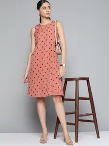 Chemistry Dusty Pink Abstract Printed A-Line Dress
