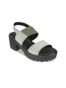 WALKWAY by Metro Green Colourblocked Platform Sandals