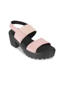 WALKWAY by Metro Pink Colourblocked Platform Sandals