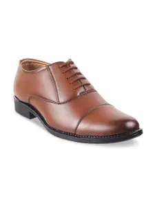 WALKWAY by Metro Men Tan Brown Solid Formal Oxfords