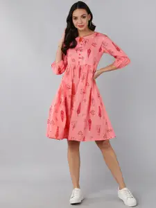 AHIKA Pink Floral Dress