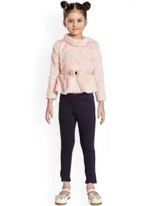 Peppermint Girls Pink & Black Top with Trousers