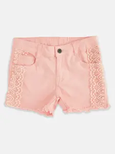Pantaloons Junior Girls Peach-Coloured Denim Shorts