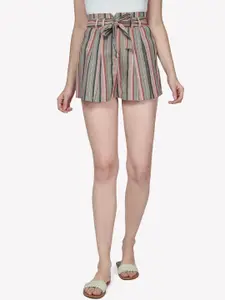 VASTRADO Women Multicoloured Striped Shorts