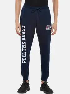 People Men Navy Blue Solid Joggers