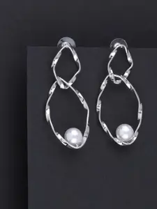 Silver Shine Women Silver-Toned Contemporary Hoop Earrings
