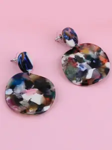 Silver Shine Multicoloured Contemporary Drop Earrings
