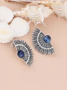 Silver Shine Silver-Toned Contemporary Studs Earrings