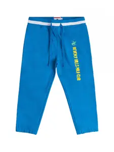 Beverly Hills Polo Club Boys Blue Solid Cotton Joggers