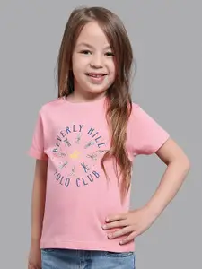 Beverly Hills Polo Club Girls Pink Printed T-shirt