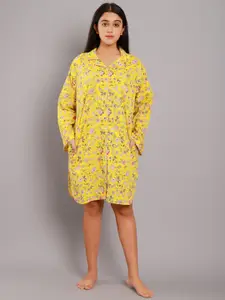 GAURANCHE Yellow Printed Nightdress