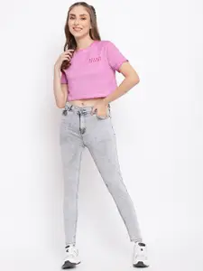 Belliskey Women Grey Slim Fit Heavy Fade Stretchable Jeans