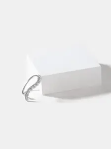 SHAYA Silver-Toned & White CZ-Studded Finger Ring