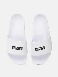 Levis Women White Printed Sliders
