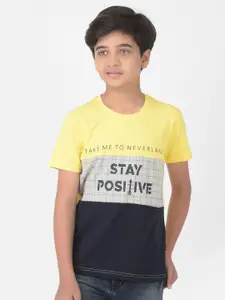 Crimsoune Club Boys Multicoloured Typography printed Round Neck T-shirt
