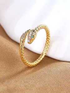 Unwind by Yellow Chimes Gold-plated Snake Designed Finger Ring