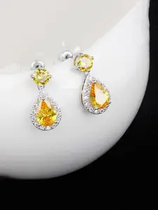 Unwind by Yellow Chimes Unwind by Yellow Crystal Silver Plated Glamourous Earring