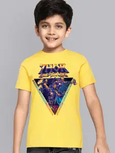 Kids Ville Boys Yellow Thor Love & Thunder Regular Fit Crew Neck Tshirt