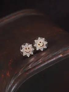I Jewels Rose Gold- Plated Star Shaped Studs