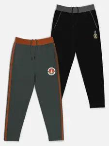 HELLCAT Boys Pack Of 2 Solid Cotton Track Pants