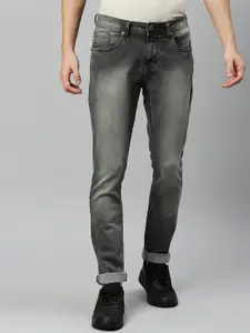High Star Men Grey Jean Slim Fit Heavy Fade Stretchable Jeans