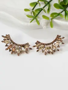 AQUASTREET Champagne Gold Plated Crystal Cuff Earrings