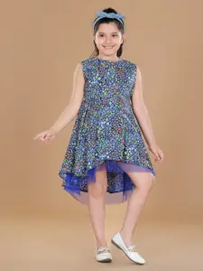 StyleStone Blue Floral Crepe Dress