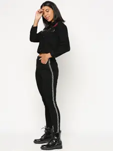 LOVEGEN Women Black Tube Skinny Fit High-Rise Stretchable Jeans