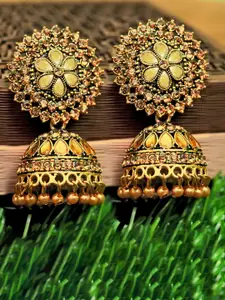 Fashion Frill Beige Contemporary Jhumkas Earrings