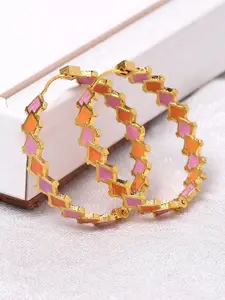 Voylla Gold-Toned Contemporary Hoop Earrings