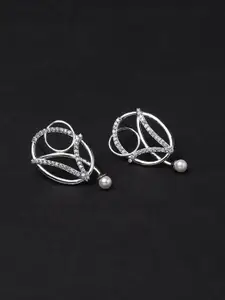 Voylla Silver-Toned Studs Earrings