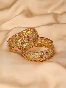 Voylla Women Set of 6 Gold Plated Patterned Bangles
