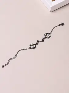 Voylla Women Black Brass Rhodium-Plated Charm Bracelet