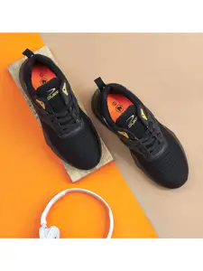 Duke Men Black Textile Running Shoes