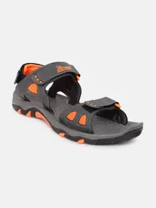 Paragon Paragon Men Grey & Orange Sports Sandals