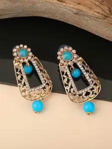 ANIKAS CREATION Turquoise Blue Contemporary Jhumkas Earrings