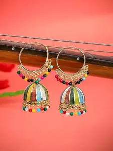 ANIKAS CREATION Multicoloured Contemporary Jhumkas Earrings