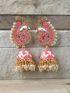 ANIKAS CREATION Pink Contemporary Jhumkas Earrings