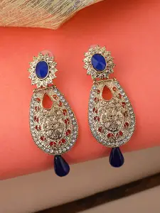 ANIKAS CREATION Blue Contemporary Drop Earrings