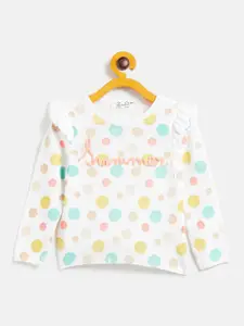 JWAAQ Girls White & Blue Floral Pullover