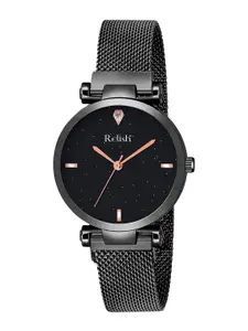 Relish Women Black Printed Dial & Black Bracelet Style Straps Analogue Watch RE-L1163