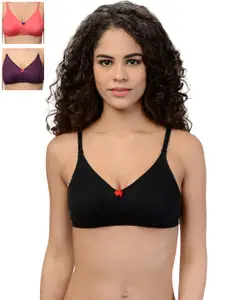 Leading Lady Pack of 3 Full-Coverage T-shirt Bras DINKY-3