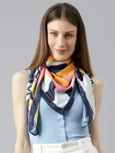Tossido Women Peach-Coloured & White Printed Scarf