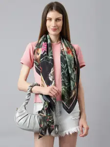 Tossido Women Black & Green Printed Scarf