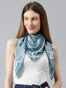 Tossido Women Blue & White Printed Scarf