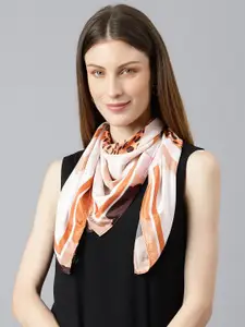 Tossido Women White & Orange Scarf