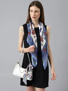Tossido Women Blue & White Printed Scarf